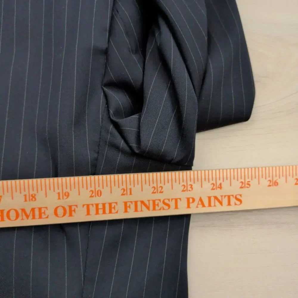Brooks Brothers‎ Blazer Sport Coat Mens 44R 1818 Madison Black Pinstripe Wool